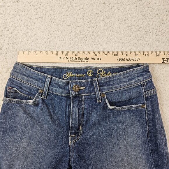 CJ Cookie Johnson Jeans Women 25 Blue Grace Bootcut Med Wash Low Rise Distressed - Picture 5 of 15